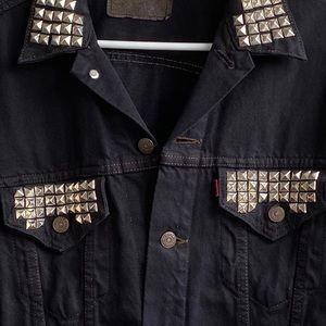 Studded Black Levi Jean Jacket